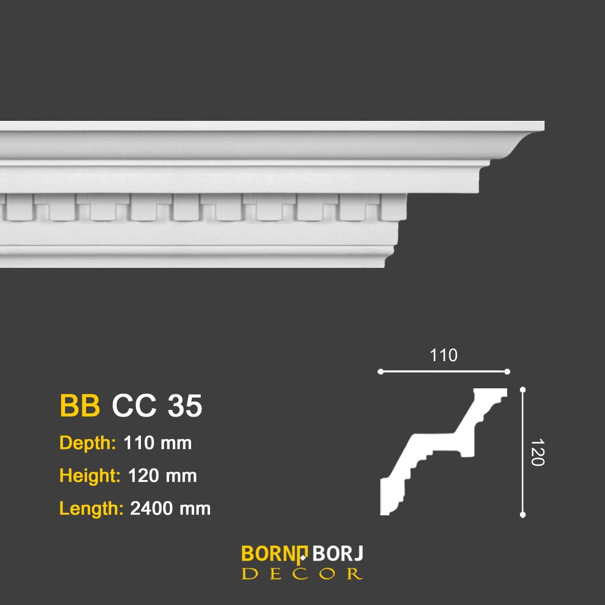 گچبری گلویی سقف, BB-CC 35ابزار گلویی دندان موشی, dentil molding interior, dentil crown molding ,برنا برج, مرکز فروش ابزار گلویی در تهران